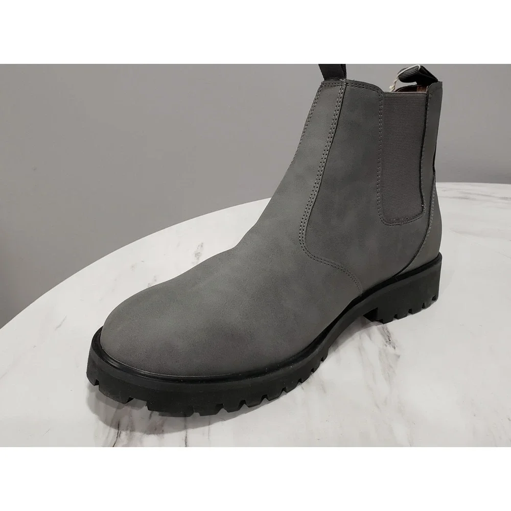 NEW NO‎ BOX JBU Kai Water Resistant Chelsea Boot Size 12 GRAY Leather Pull-On